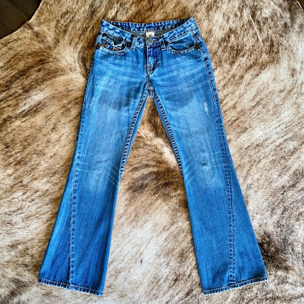 True Religion Flare Jeans Distressed Soft Low-rise Size 29